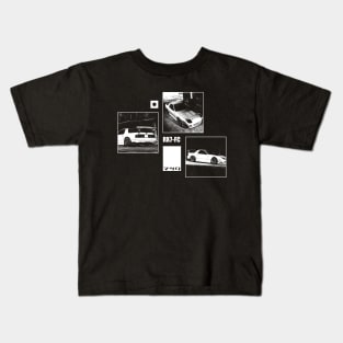 MAZDA RX-7 FC Black 'N White Archive (Black Version) Kids T-Shirt